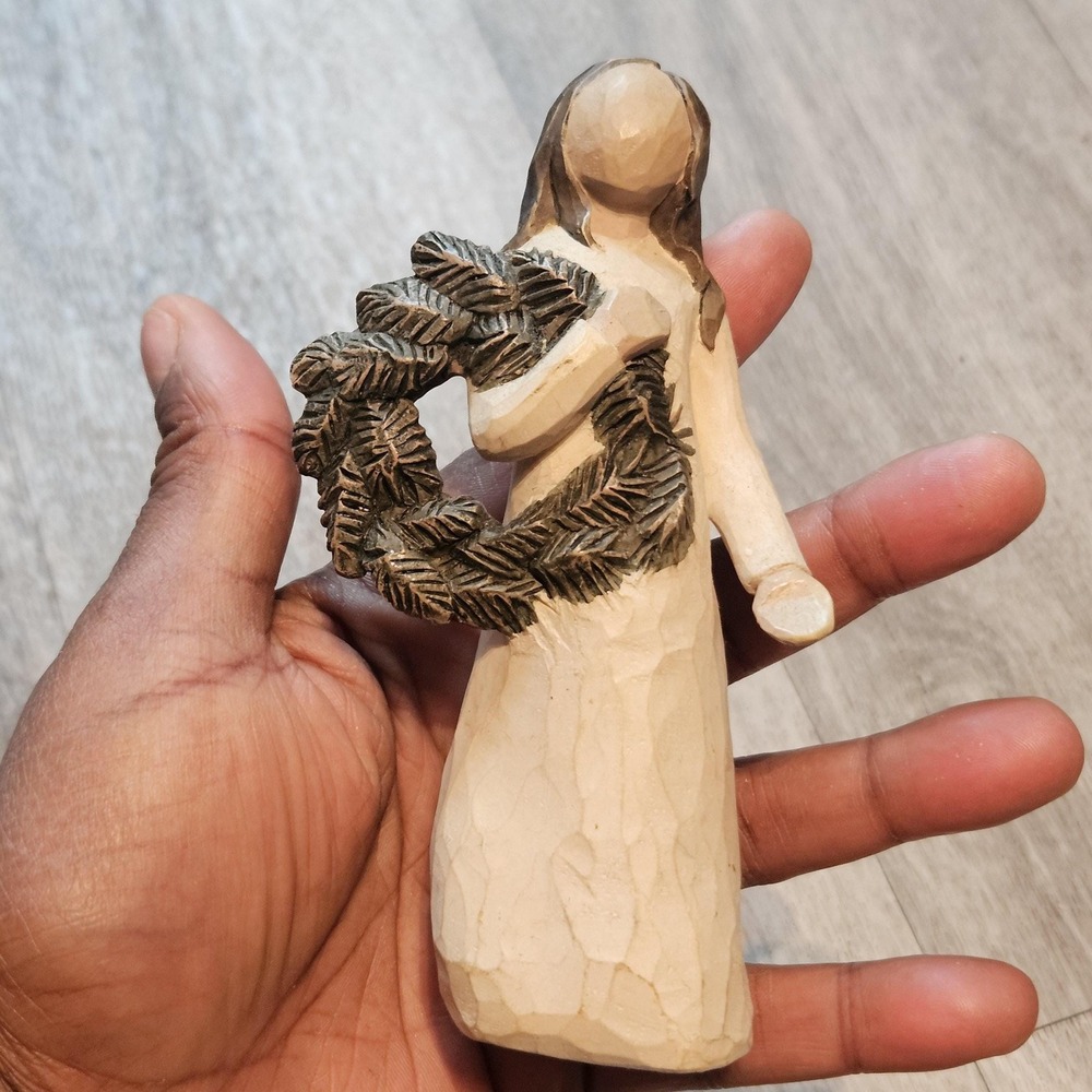 Vintage willow tree angel winter figurines serene angelic harmonious